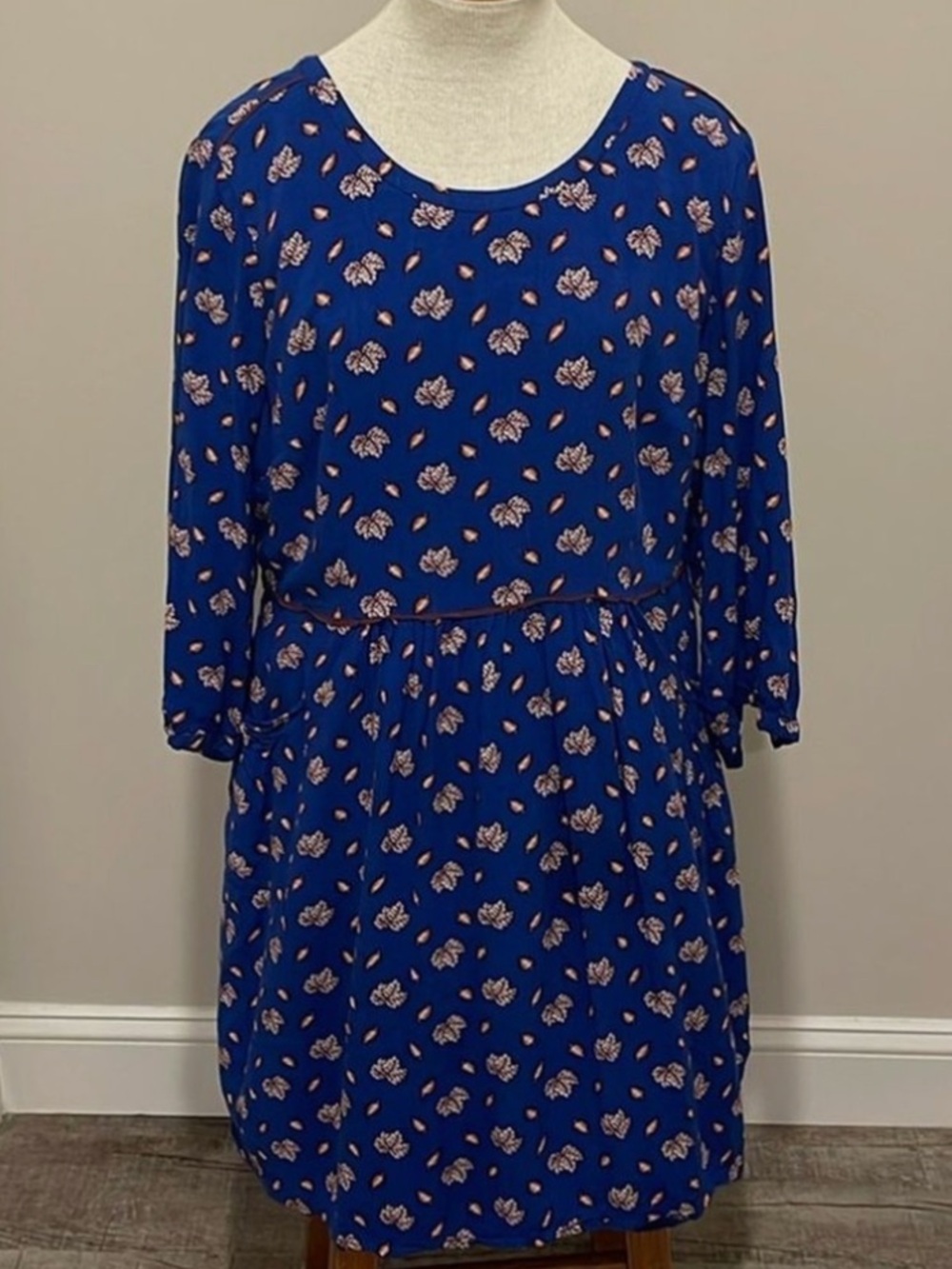 Boden Autumn Leaves Long Sleeve Knee length Fall Dress 16L